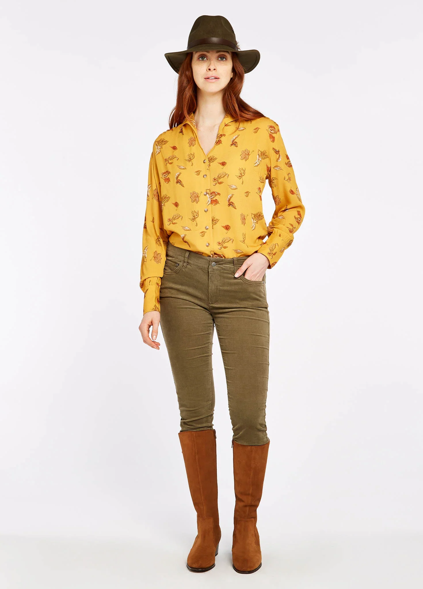 Dubarry Wmn Honeysuckle Jeans Dusky Green - Image 3