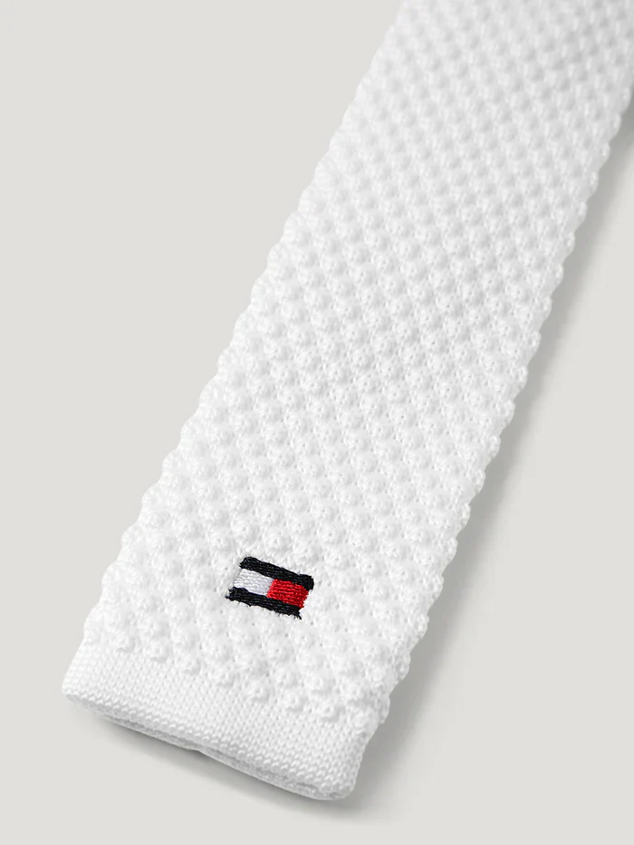 TH Adam Knit Tie With Zip Optic White - Image 3